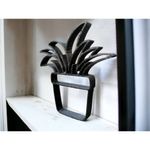 Casa si Gradina - Decoratiuni - Obiecte decorative - Accesorii decorative - Planta suculenta decorativa, pentru decor interior minimalist, negru sparkle, 140x150x15 mm - Infinity.ro