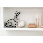 Casa si Gradina - Decoratiuni - Obiecte decorative - Accesorii decorative - Decoratiune minimalista cu forma de iepuras, pentru decor modern, negru sparkle, single line, 150x140x15 mm - Infinity.ro
