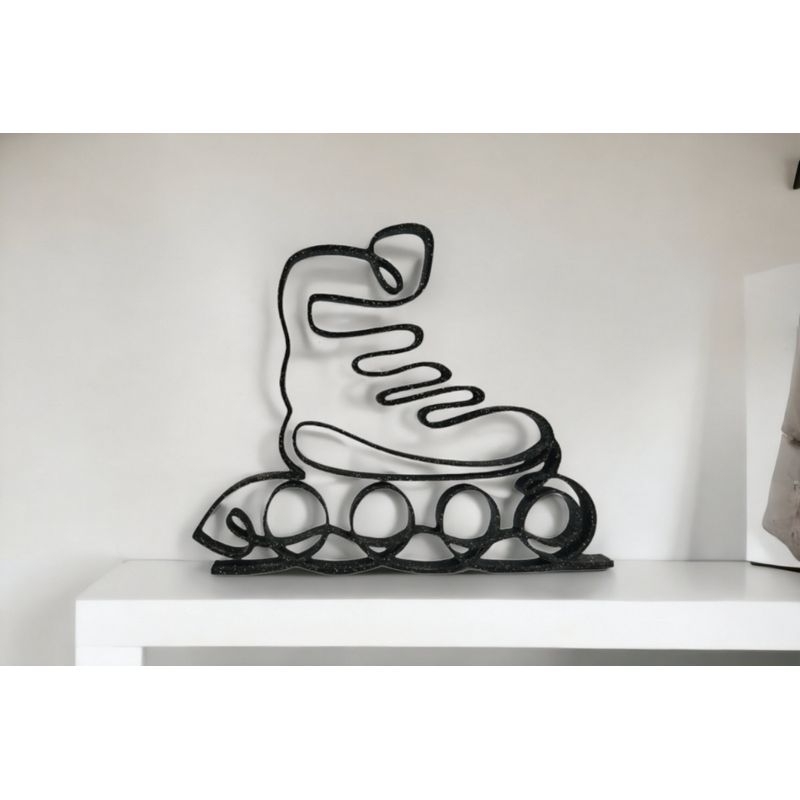 Casa si Gradina - Decoratiuni - Obiecte decorative - Accesorii decorative - Rola decorativa pentru raft sau masa, decor modern si minimalist, negru sparkle, single line, 150x130x15 mm - Infinity.ro