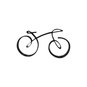 Mini bicicleta pentru design interior, tehnica single line, negru glitter, 150x80x15 mm