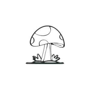 Decoratiune minimalista cu forma de ciuperca pentru decor modern, negru sparkle, 150x140x15 mm