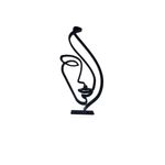 Casa si Gradina - Decoratiuni - Obiecte decorative - Accesorii decorative - Figurina minimalista cu chip de femeie, pentru decor modern, negru sparkle, linie continua, 150x80x15 mm - Infinity.ro