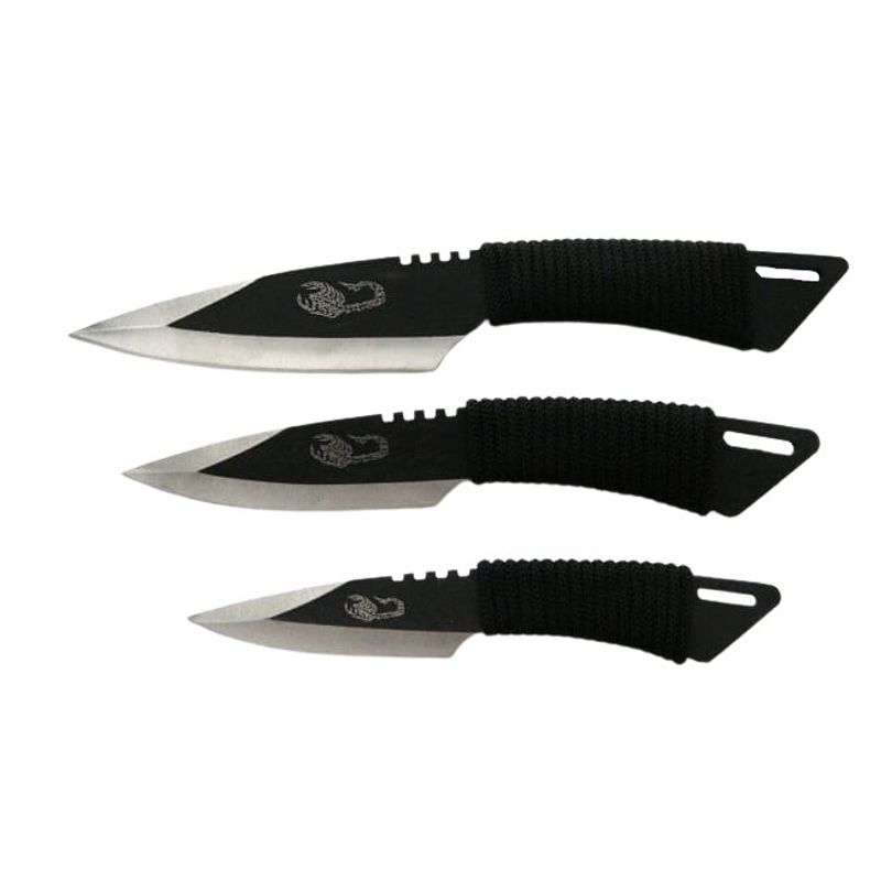 Casa si Gradina - Bucatarie si vesela - Vesela si tacamuri - Cutite si seturi de cutite - Set 3 cutite de aruncat IdeallStore®, 22.5 cm si 3 cutite de aruncat, 24.5 cm , husa inclusa - Infinity.ro