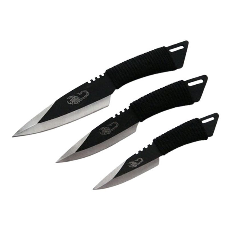 Casa si Gradina - Bucatarie si vesela - Vesela si tacamuri - Cutite si seturi de cutite - Set 3 cutite de aruncat IdeallStore®, 22.5 cm si 3 cutite de aruncat, 24.5 cm , husa inclusa - Infinity.ro
