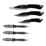 Casa si Gradina - Bucatarie si vesela - Vesela si tacamuri - Cutite si seturi de cutite - Set 3 cutite de aruncat IdeallStore®, 22.5 cm si 3 cutite de aruncat, 24.5 cm , husa inclusa - Infinity.ro