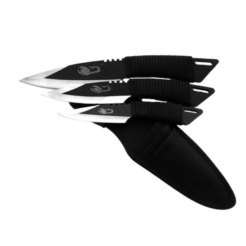 Casa si Gradina - Bucatarie si vesela - Vesela si tacamuri - Cutite si seturi de cutite - Set 3 cutite de aruncat IdeallStore®, 22.5 cm si 3 cutite de aruncat, 24.5 cm , husa inclusa - Infinity.ro
