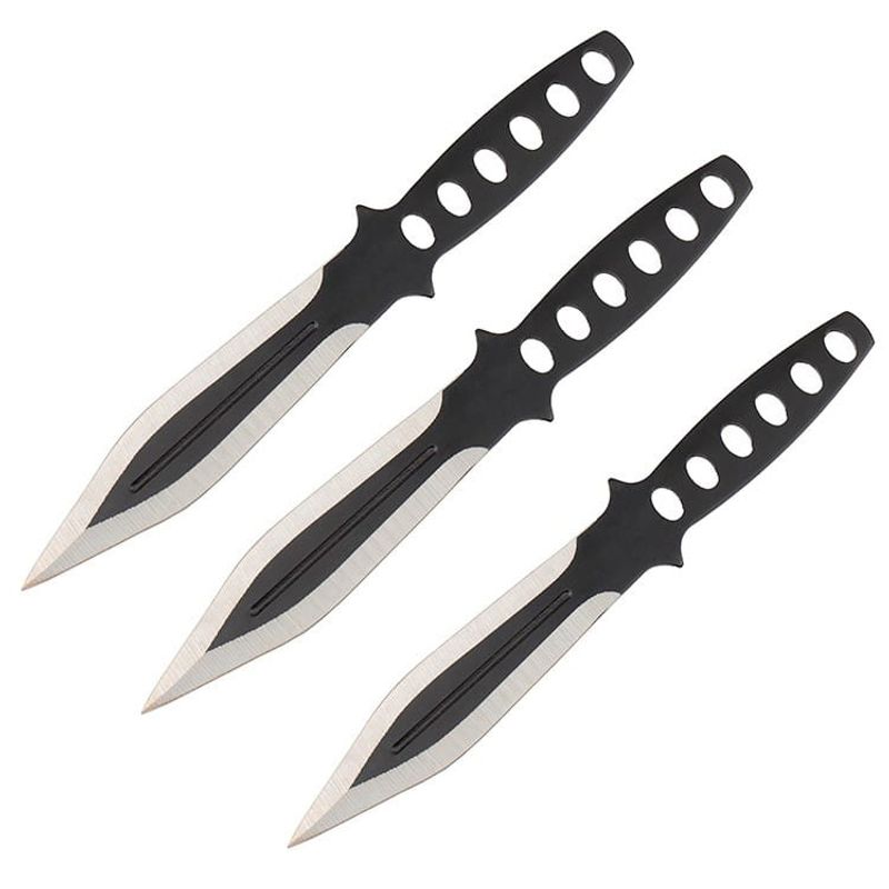 Casa si Gradina - Bucatarie si vesela - Vesela si tacamuri - Cutite si seturi de cutite - Set 3 cutite de aruncat IdeallStore®, 22.5 cm si 3 cutite de aruncat, 24.5 cm , husa inclusa - Infinity.ro