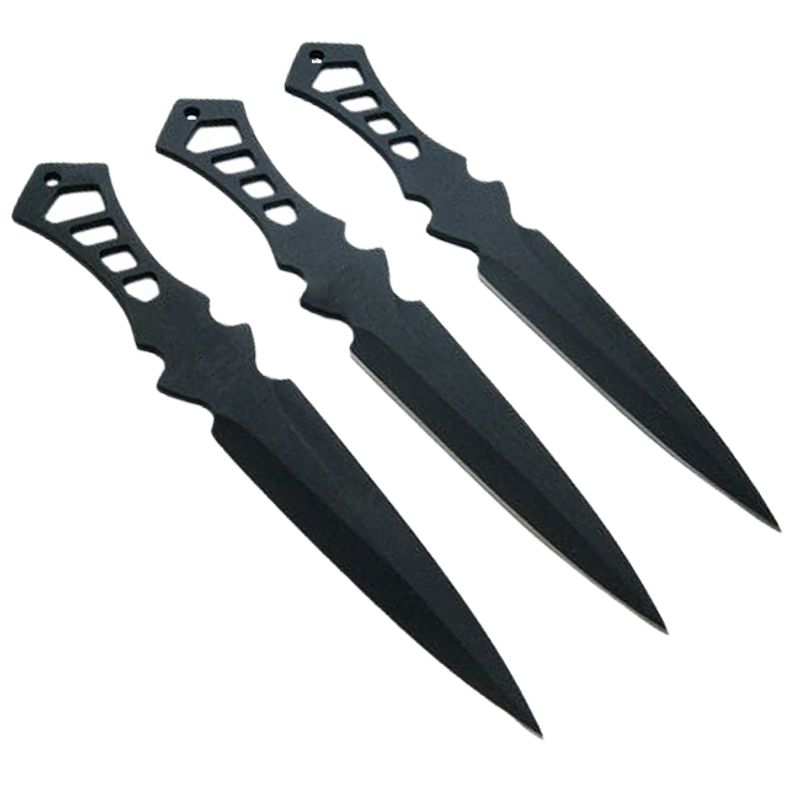 Casa si Gradina - Bucatarie si vesela - Vesela si tacamuri - Cutite si seturi de cutite - Set trei cutite de aruncat Anarchy Way si trei cutite de aruncat, Black Fury,  IdeallStore®, teaca inclusa - Infinity.ro