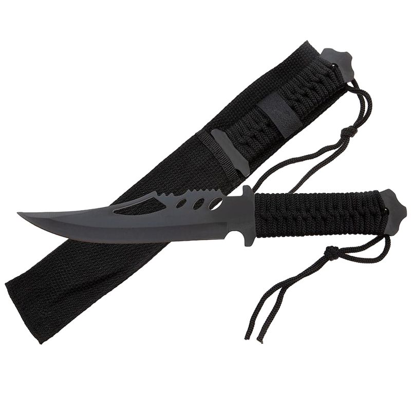 Casa si Gradina - Bucatarie si vesela - Vesela si tacamuri - Cutite si seturi de cutite - Set Cutit de vanatoare Extreme Battle si trei cutite de aruncat, Ninja Way, IdeallStore®, otel inoxidabil - Infinity.ro