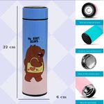 Casa si Gradina - Bucatarie si vesela - Accesorii bar - Termosuri si Cani termos - Termos smart cu pereti dublii din inox si afisaj LED, indicator temperatura C, Bare Bears,  negru, 500 ml - Infinity.ro