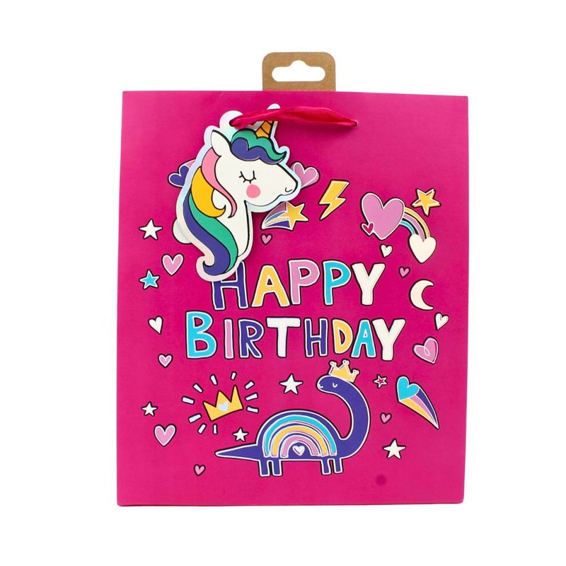 Market - Cadouri - Pungi cadou si accesorii - Punga cadou Clairefontaine L Dino Unicorn - Infinity.ro