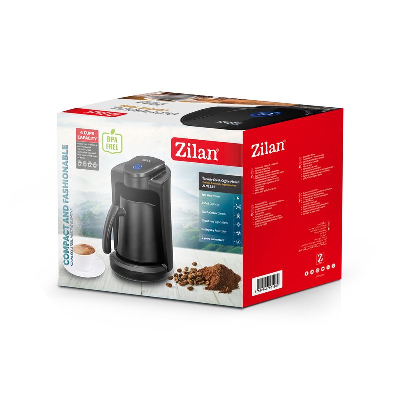 Electronice si Electrocasnice - Electrocasnice bucatarie - Preparare bauturi - Espressoare - Aparat pentru preparat cafea turceasca Zilan ZLN1284 Negru, Putere 400W, Capacitate 250ml - Infinity.ro