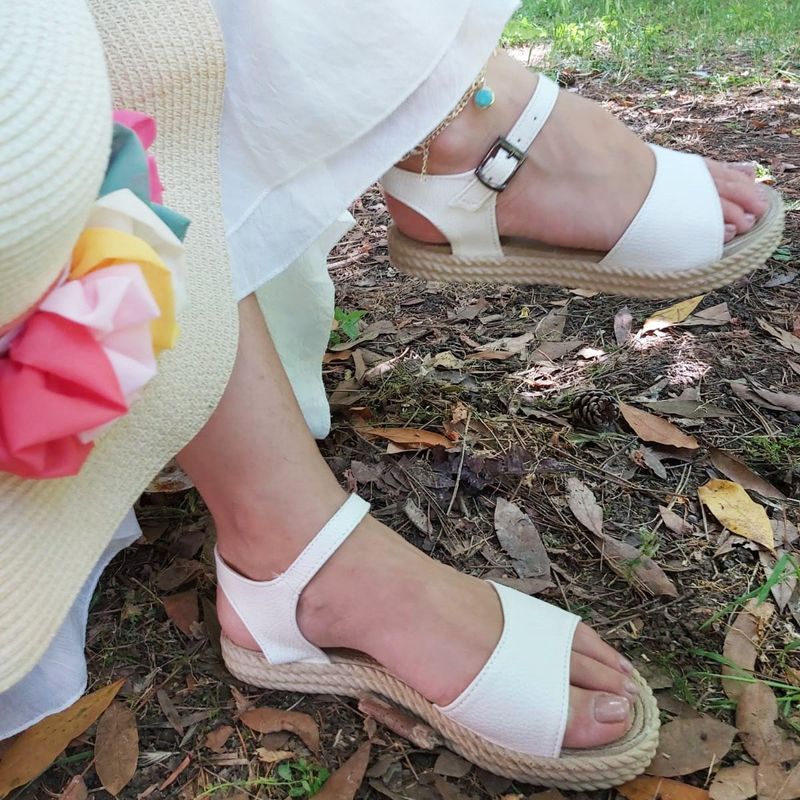 Fashion, accesorii si bijuterii/Femei/Incaltaminte femei/Sandale femei - Sandale pentru plaja, cu talpa joasa, culoare alb, EHA - 40 - Infinity.ro