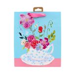 Market - Cadouri - Pungi cadou si accesorii - Punga cadou Clairefontaine M Floral Teacup - Infinity.ro