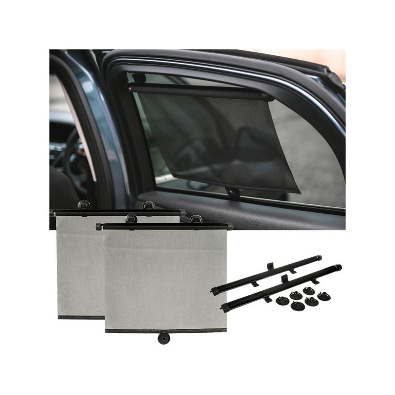 Auto si Moto - Piese auto si accesorii - Caroserie - Alte accesorii caroserie - Set 2 Parasolar Auto Retractabile pentru Geamuri Laterale, Negru - Infinity.ro