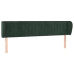 Casa si Gradina - Mobilier - Paturi si accesorii - Accesorii paturi - Tablie de pat cu aripioare verde inchis 183x23x78/88 cm catifea - Infinity.ro