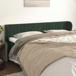 Casa si Gradina - Mobilier - Paturi si accesorii - Accesorii paturi - Tablie de pat cu aripioare verde inchis 183x23x78/88 cm catifea - Infinity.ro