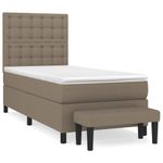 Casa si Gradina - Mobilier - Paturi si accesorii - Paturi - Pat box spring cu saltea, gri taupe, 100x200 cm, textil - Infinity.ro