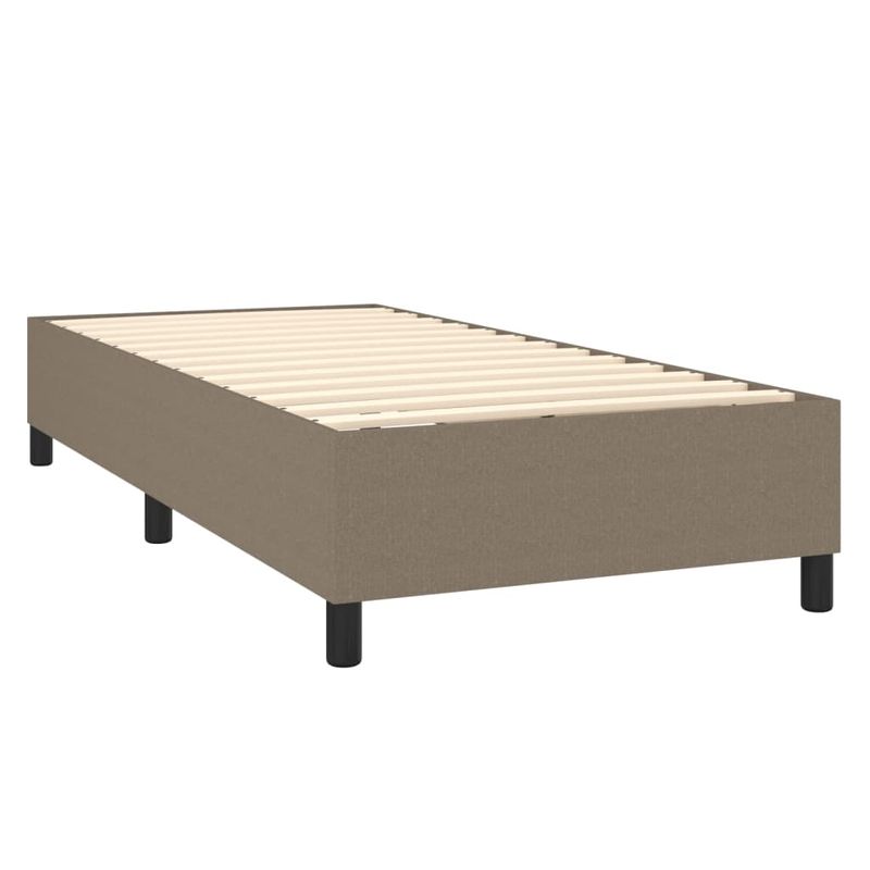 Casa si Gradina - Mobilier - Paturi si accesorii - Paturi - Pat box spring cu saltea, gri taupe, 100x200 cm, textil - Infinity.ro