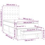 Casa si Gradina - Mobilier - Paturi si accesorii - Paturi - Pat box spring cu saltea, gri taupe, 100x200 cm, textil - Infinity.ro