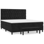 Casa si Gradina - Mobilier - Paturi si accesorii - Paturi - Pat box spring cu saltea, negru, 160x200 cm, catifea - Infinity.ro