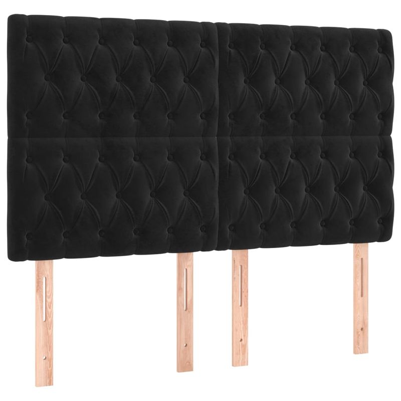 Casa si Gradina - Mobilier - Paturi si accesorii - Paturi - Pat box spring cu saltea, negru, 160x200 cm, catifea - Infinity.ro