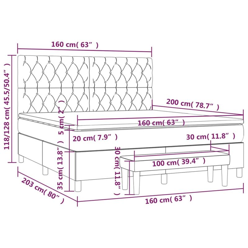 Casa si Gradina - Mobilier - Paturi si accesorii - Paturi - Pat box spring cu saltea, negru, 160x200 cm, catifea - Infinity.ro