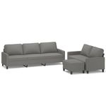 Casa si Gradina - Mobilier - Seturi de mobilier - Seturi living - Set de canapele cu perne, 3 piese, gri inchis, textil - Infinity.ro