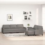 Casa si Gradina - Mobilier - Seturi de mobilier - Seturi living - Set de canapele cu perne, 3 piese, gri inchis, textil - Infinity.ro