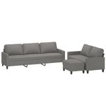 Casa si Gradina - Mobilier - Seturi de mobilier - Seturi living - Set de canapele cu perne, 3 piese, gri inchis, textil - Infinity.ro