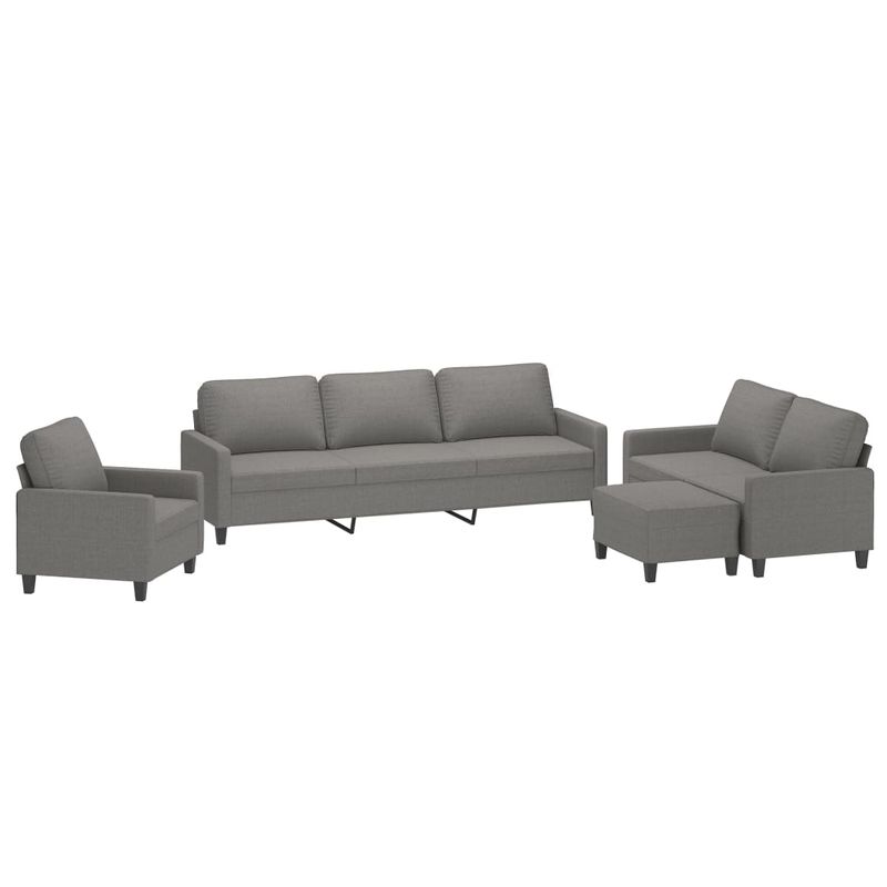 Casa si Gradina - Mobilier - Seturi de mobilier - Seturi living - Set de canapele cu perne, 4 piese, gri inchis, textil - Infinity.ro