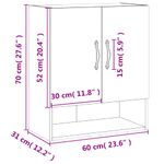 Casa si Gradina - Mobilier - Dulapuri si sifoniere - Dulapuri - Dulap de perete, gri beton, 60x31x70 cm, lemn compozit - Infinity.ro