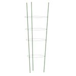 Casa si Gradina - Gradina si terasa - Garduri, panouri si accesorii - Suport plante de gradina cu 4 inele, 5 buc, verde, 45 cm, otel - Infinity.ro