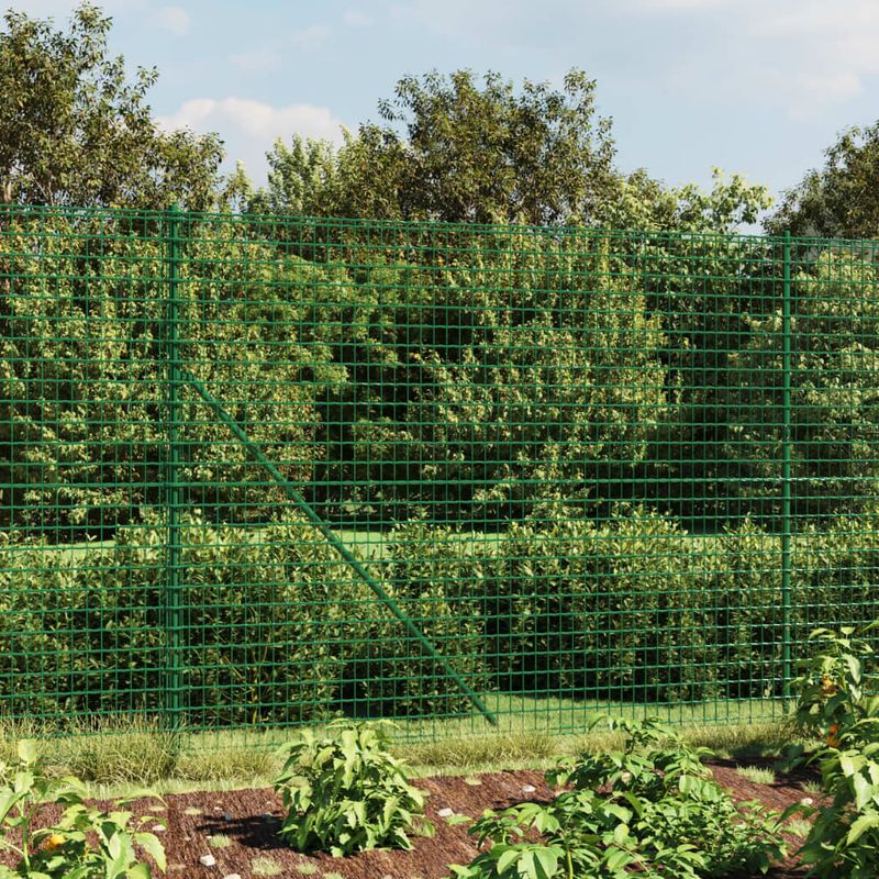Casa si Gradina - Gradina si terasa - Garduri, panouri si accesorii - Gard plasa de sarma cu tarusi de fixare, verde, 1,8x25 m - Infinity.ro