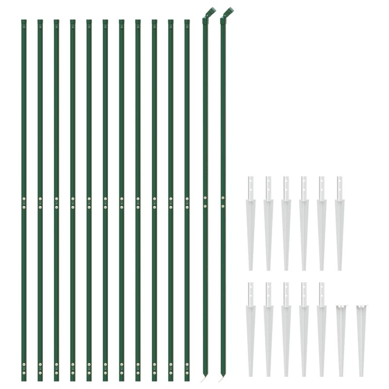 Casa si Gradina - Gradina si terasa - Garduri, panouri si accesorii - Gard plasa de sarma cu tarusi de fixare, verde, 1,8x25 m - Infinity.ro