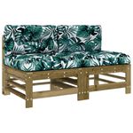 Casa si Gradina - Gradina si terasa - Mobilier exterior - Canapele si fotolii gradina - Canapele de mijloc cu perne, 2 buc., lemn de pin tratat, pin impregnat - Infinity.ro