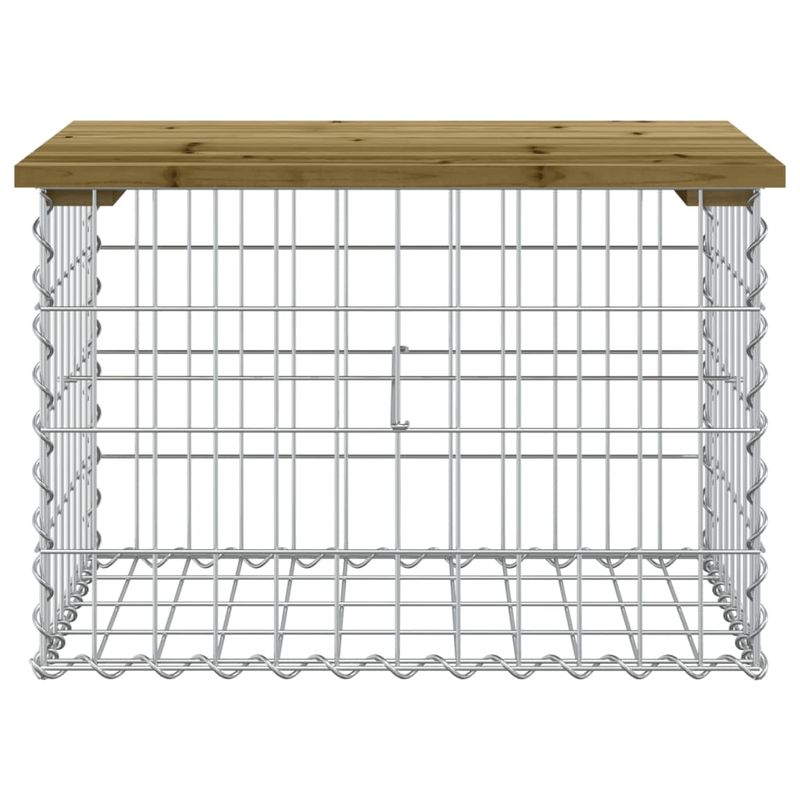 Casa si Gradina - Gradina si terasa - Mobilier exterior - Bancute de gradina - Banca gradina, design gabion, 63x44x42 cm, lemn pin impregnat - Infinity.ro