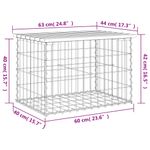 Casa si Gradina - Gradina si terasa - Mobilier exterior - Bancute de gradina - Banca gradina, design gabion, 63x44x42 cm, lemn pin impregnat - Infinity.ro