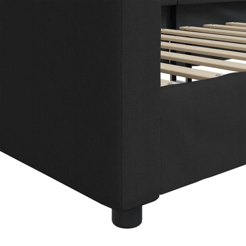 Casa si Gradina - Mobilier - Paturi si accesorii - Paturi - Pat de zi, negru, 90x200 cm, material textil - Infinity.ro