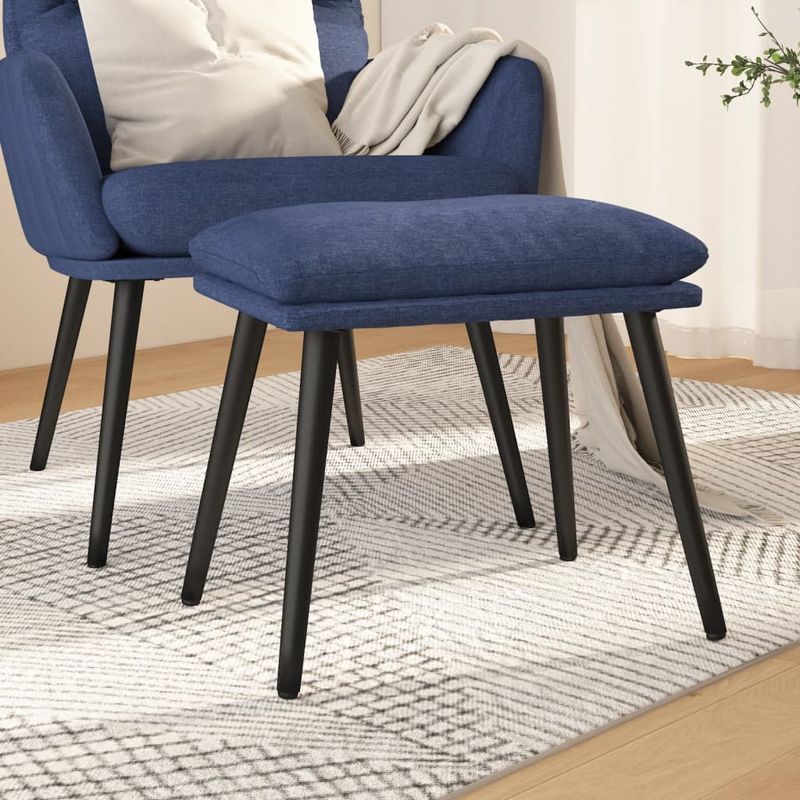 Casa si Gradina - Mobilier - Scaune si fotolii - Tabureti - Taburet, albastru, 45x29,5x35 cm, material textil - Infinity.ro