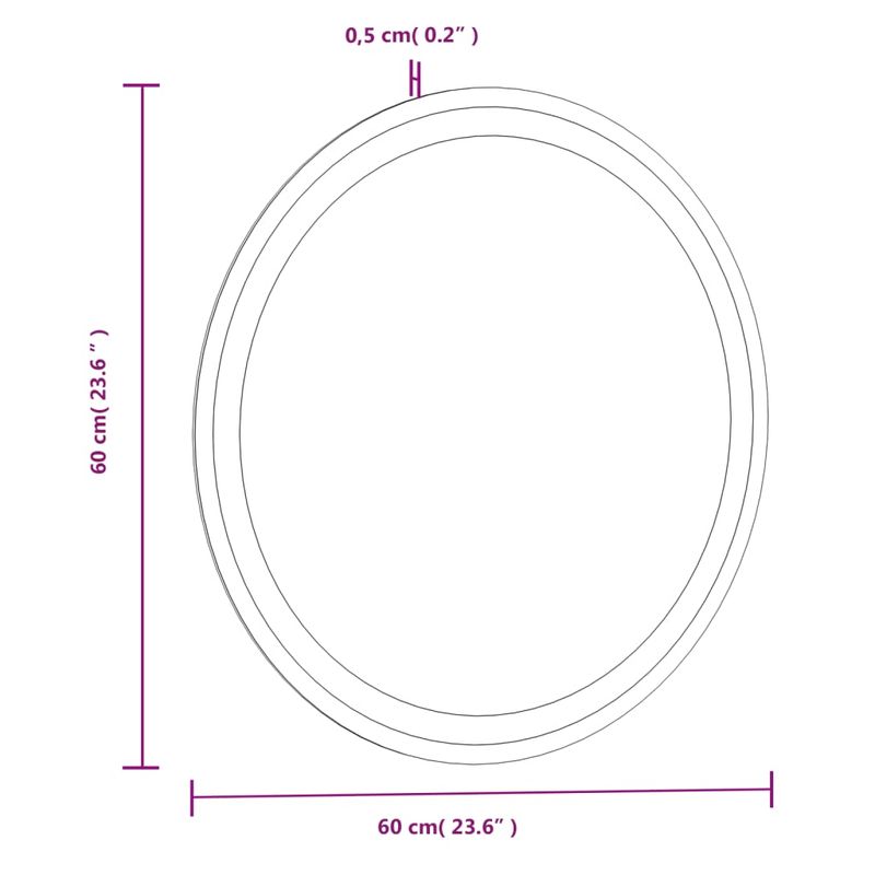 Casa si Gradina - Decoratiuni - Oglinzi - Oglinda de baie cu LED, 60 cm, rotunda - Infinity.ro