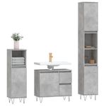 Casa si Gradina - Mobilier - Seturi de mobilier - Seturi baie - Set mobilier de baie, 3 piese, gri beton, lemn compozit - Infinity.ro