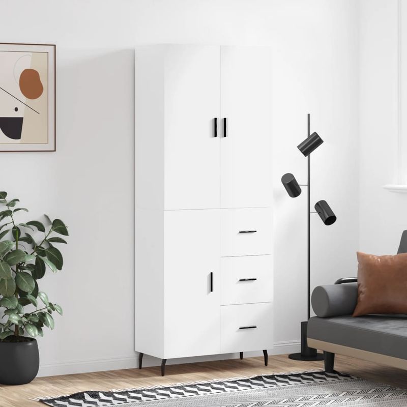 Casa si Gradina - Mobilier - Comode si corpuri - Comode - Dulap inalt, alb, 69,5x34x180 cm, lemn compozit - Infinity.ro