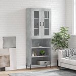 Casa si Gradina - Mobilier - Comode si corpuri - Corpuri bucatarie - Dulap inalt, gri beton, 69,5x34x180, lemn compozit - Infinity.ro