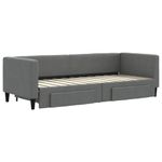 Casa si Gradina - Mobilier - Paturi si accesorii - Paturi - Pat de zi cu extensie si sertare, gri inchis, 80x200 cm textil - Infinity.ro