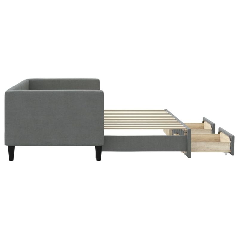 Casa si Gradina - Mobilier - Paturi si accesorii - Paturi - Pat de zi cu extensie si sertare, gri inchis, 80x200 cm textil - Infinity.ro