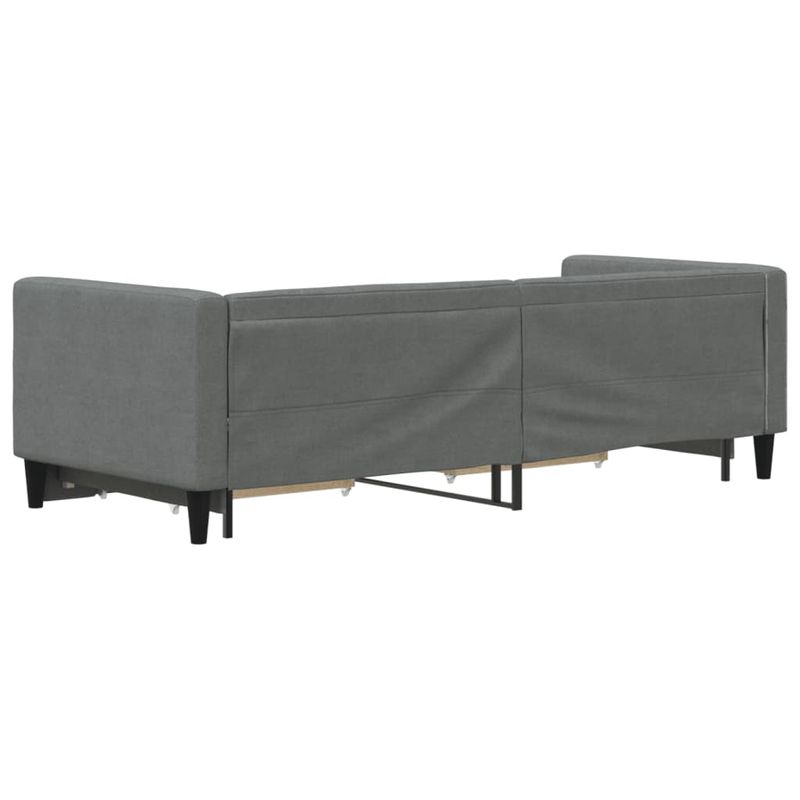 Casa si Gradina - Mobilier - Paturi si accesorii - Paturi - Pat de zi cu extensie si sertare, gri inchis, 80x200 cm textil - Infinity.ro