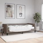 Casa si Gradina - Mobilier - Paturi si accesorii - Paturi - Pat de zi cu saltea, gri taupe, 90x200 cm, textil - Infinity.ro