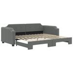 Casa si Gradina - Mobilier - Paturi si accesorii - Paturi - Pat de zi cu extensie, gri inchis, 100x200 cm, textil - Infinity.ro