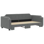 Casa si Gradina - Mobilier - Paturi si accesorii - Paturi - Pat de zi cu extensie, gri inchis, 100x200 cm, textil - Infinity.ro